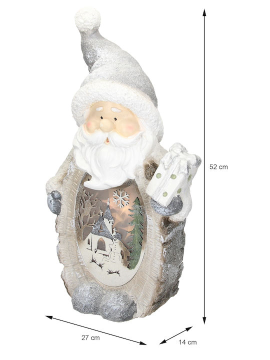 Illuminated Santa Claus Battery White 52x27x14cm