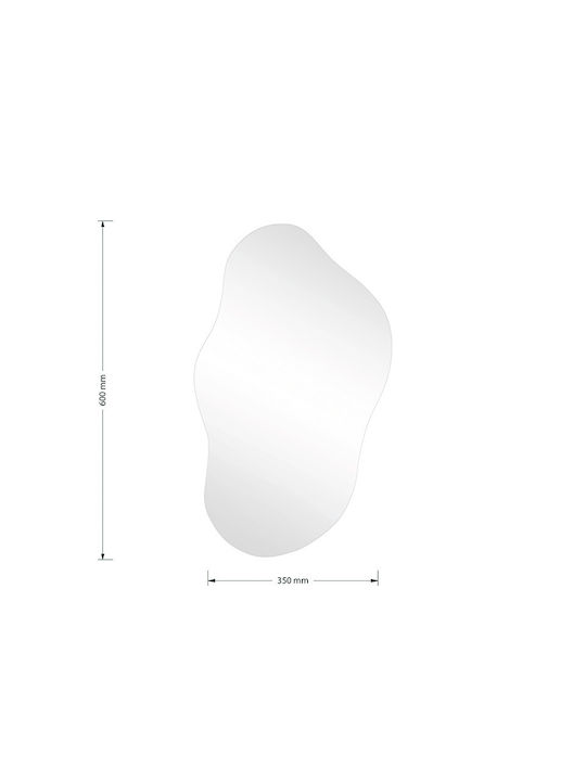 Pakketo Καθρέπτης Τοίχου Ασύμμετρος 60x35cm
