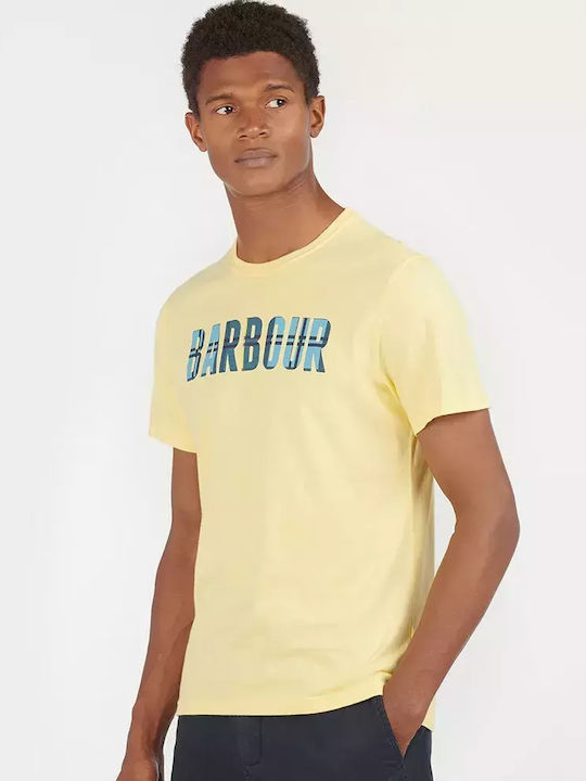 Barbour T-shirt Bărbătesc cu Mânecă Scurtă Galben