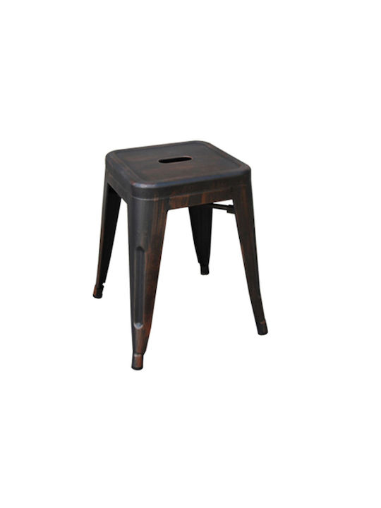 Relix Metallic Garden Stool Black 39x39x45cm