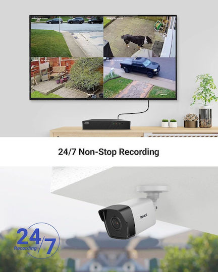 Annke Система за наблюдение SET 5MP 4 Камери Камери IP 5MP с Записващо устройство NVR