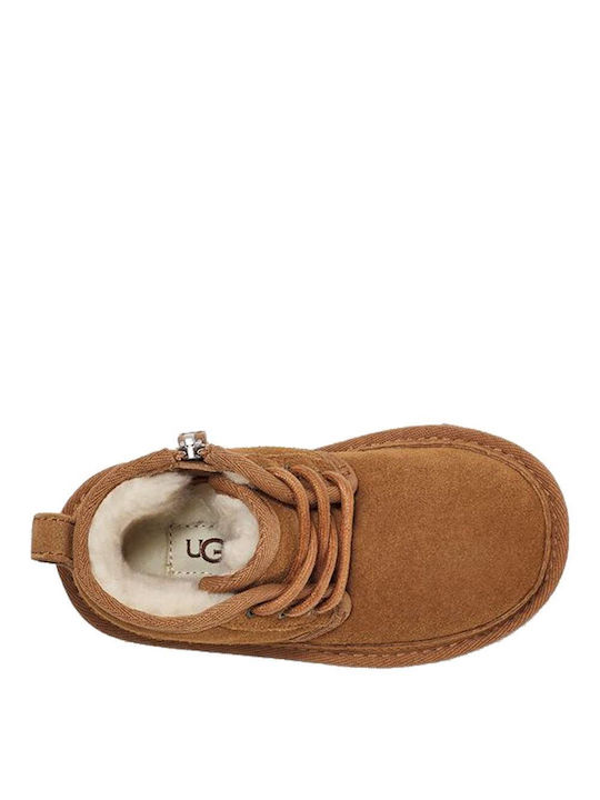 Ugg Australia Neumel II Kids Suede Boots with Zipper Brown