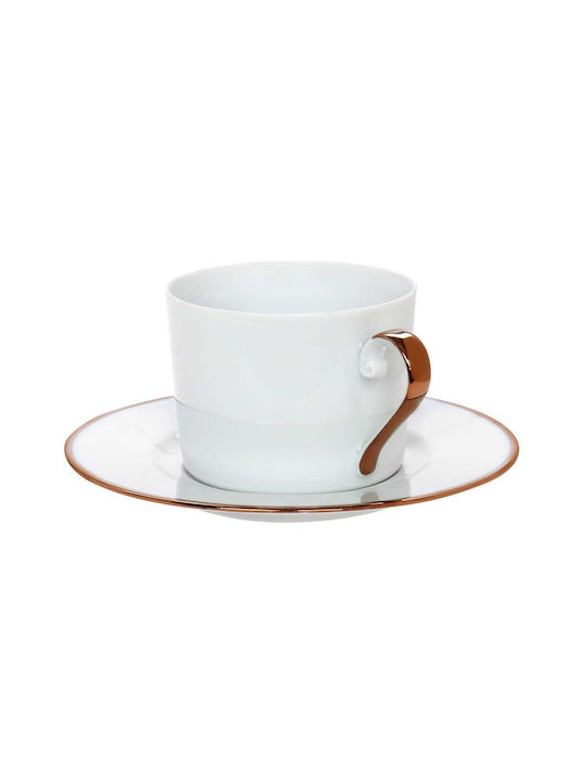 Cryspo Trio Porcelain Tea Cup Set 250ml Rose Gold