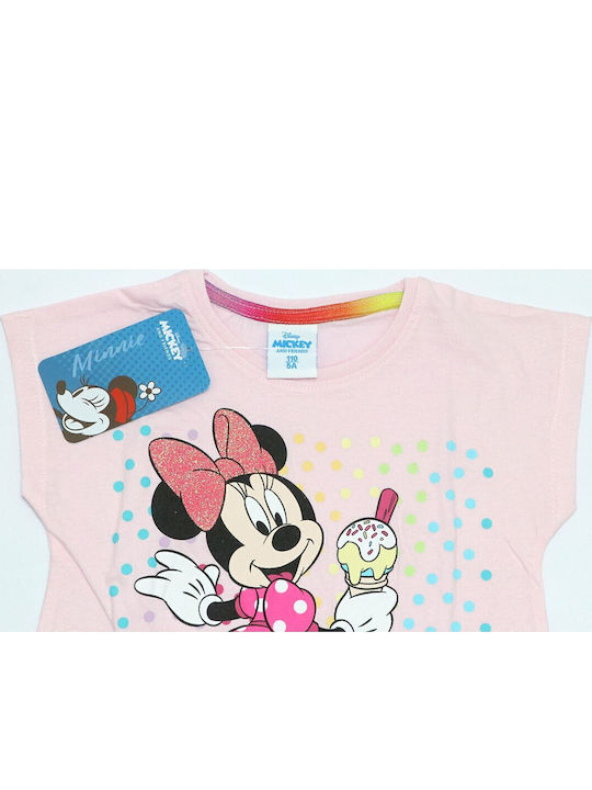 Παιδική Μπλούζα Κοντομάνικη Ροζ Minnie Mouse
