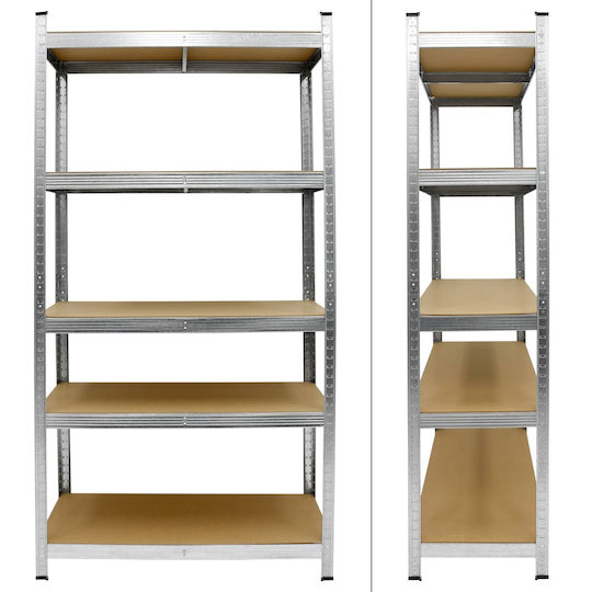 ECD Germany Dexions Galvanized 90x40x180cm With 5 Shelves Total Load Capacity 750kg 4 Pieces