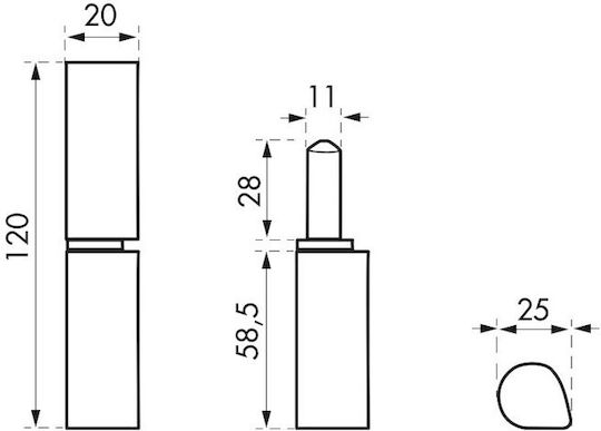 Thirard Stainless Steel Door Hinge Rod