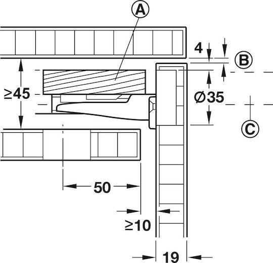 Hafele Механизъм Мебели от Метал 1бр 400ΜΜ