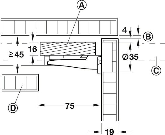 Hafele Mechanismus Möbel Metallisch 1Stück 450ΜΜ