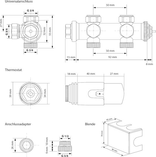 ECD Germany Handtuchhalter Badezimmer 800x400 Weiß