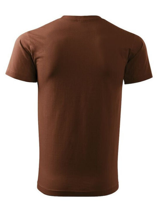 Malfini Basic Ανδρικό Διαφημιστικό T-shirt Κοντομάνικο σε Καφέ Χρώμα