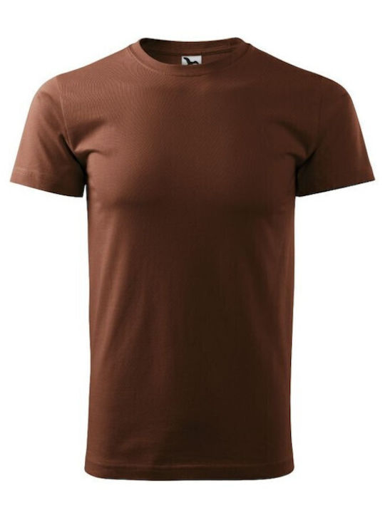 Malfini Basic Ανδρικό Διαφημιστικό T-shirt Κοντομάνικο σε Καφέ Χρώμα