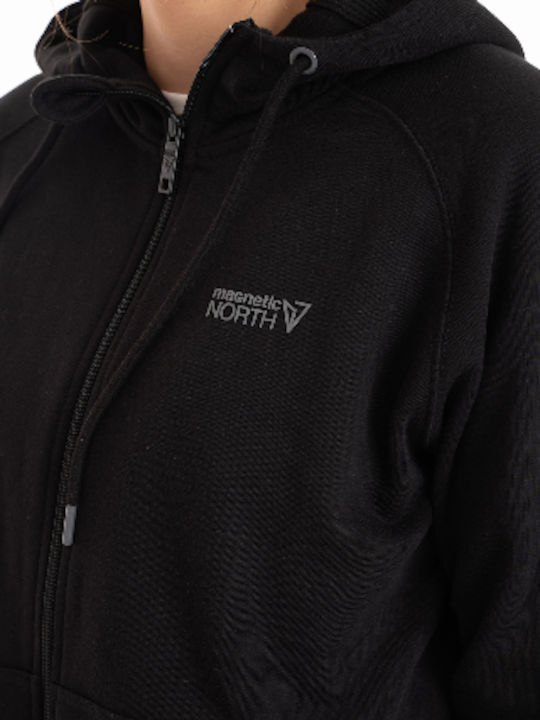 Long Women's Sweatshirt Jacket Hooded Black
