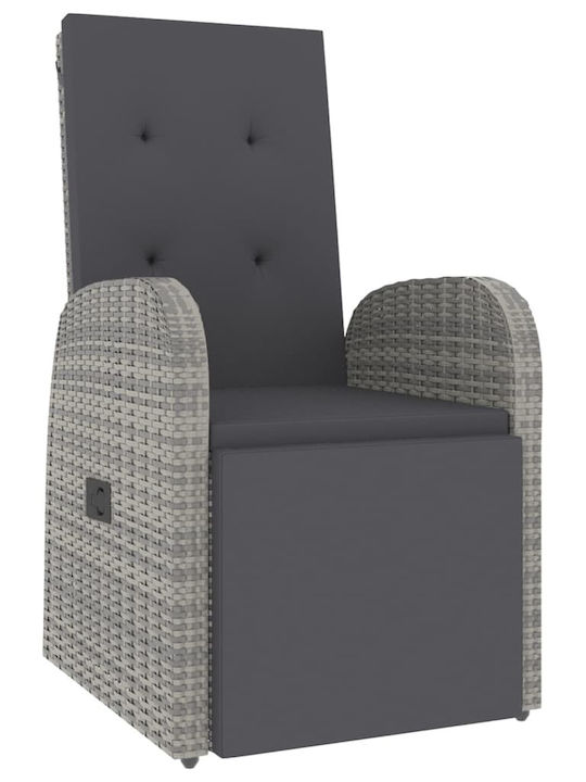 Garden & Outdoor Furniture Set for Small Spaces 2 Pieces Gray with Pillows