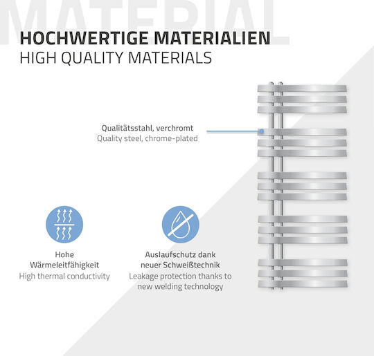 ECD Germany Ηλεκτρική Πετσετοκρεμάστρα 1200W 120x50cm Ασημί