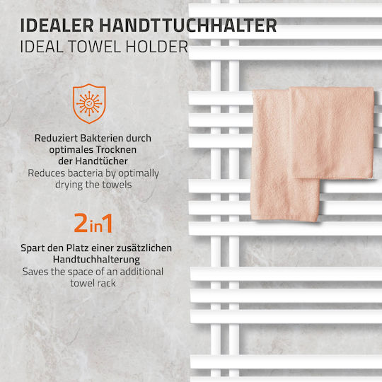 ECD Germany Iron Em Elektrischer Handtuchhalter 1200W 160x50cm Weiß