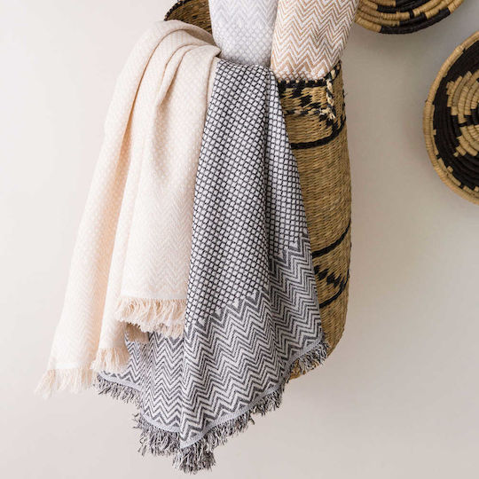 Borea Tribal Dreisitzer-Sofa Wurf 180x300cm Grau
