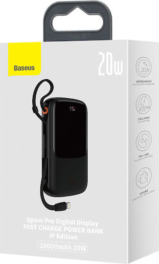 Baseus Qpow Pro Overseas Edition Power Bank 10000mAh 20W With USB-A Output Port And USB-C Output Port Power Delivery Quick Charge Black