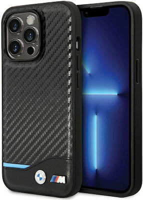 BMW Leather Carbon Back Cover Πλαστικό Μαύρο (iPhone 13 Pro)