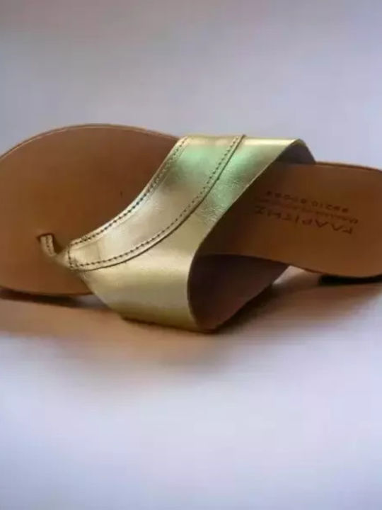 Damen Flache Sandalen in Gold Farbe