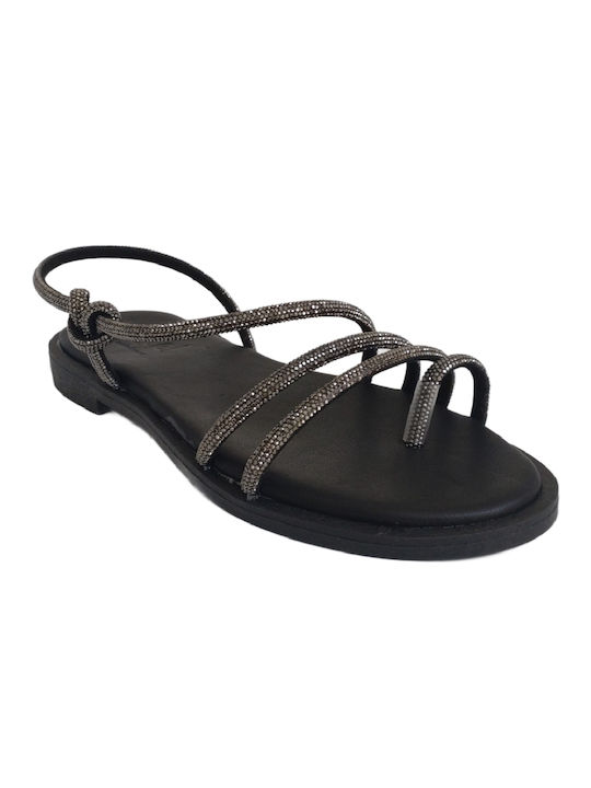 Zizel Damen Flache Sandalen in Schwarz Farbe