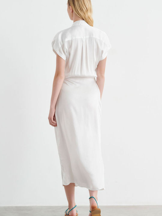 SugarFree Summer Midi Dress Wrap White