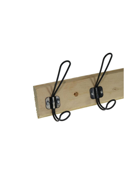 Viosarp Wooden Wall Hanger with 5 Slots Brown 40cm 1pc