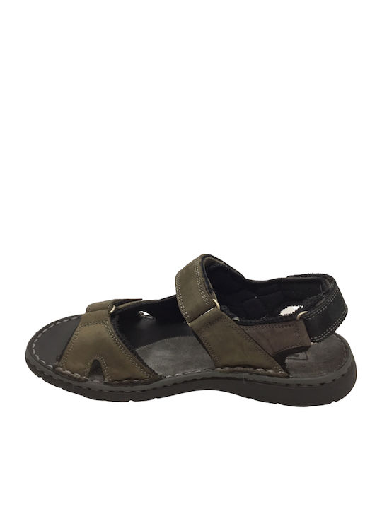 Leder Herrensandalen in Grün Farbe