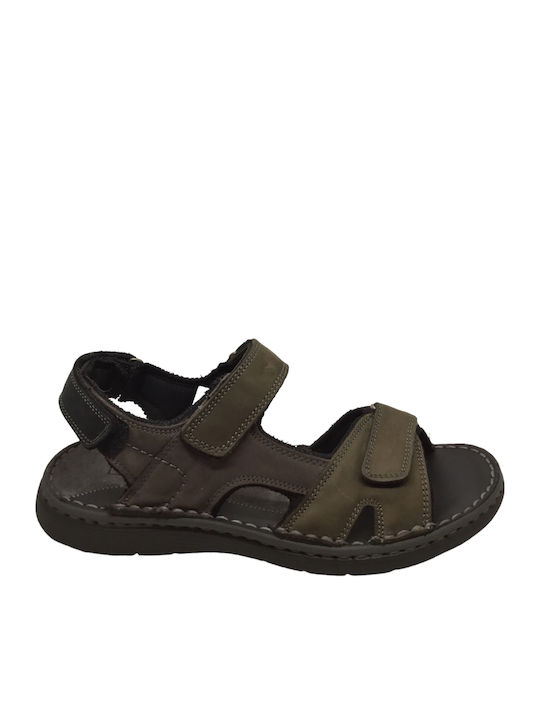 Leder Herrensandalen in Grün Farbe