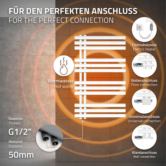 ECD Germany Iron Em Релса за кърпи за Баня 1000x600 Бяла