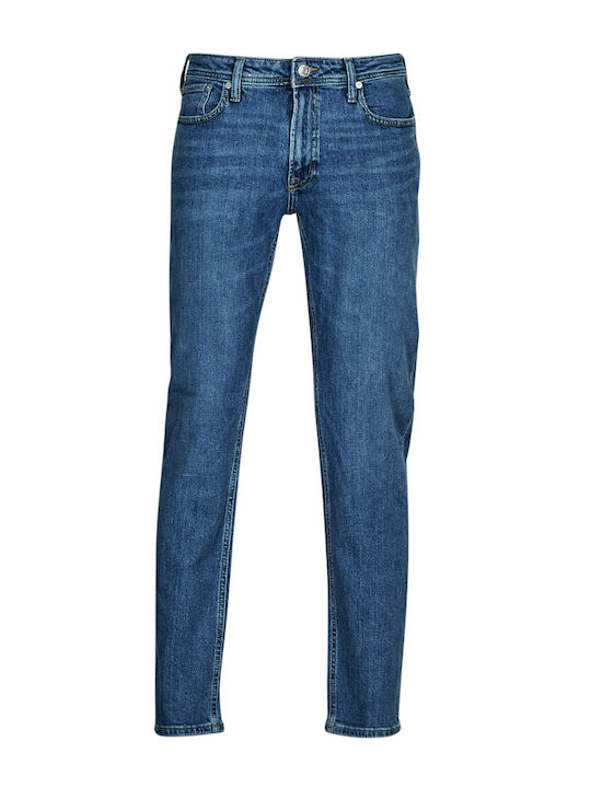 Men's Elastic Jeans Pants with Skinny Straight Fit Blue