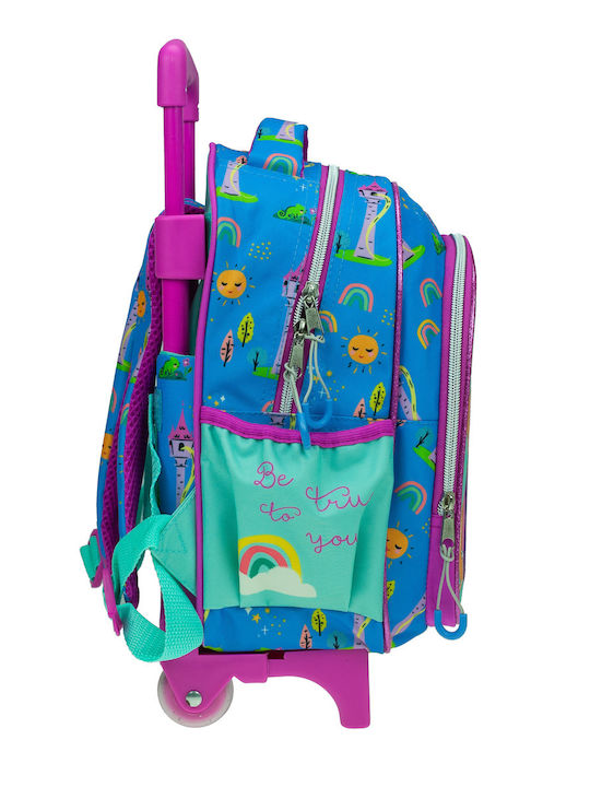 Gim Princess Rapunzel School Bag Trolley Kindergarten in Light Blue color