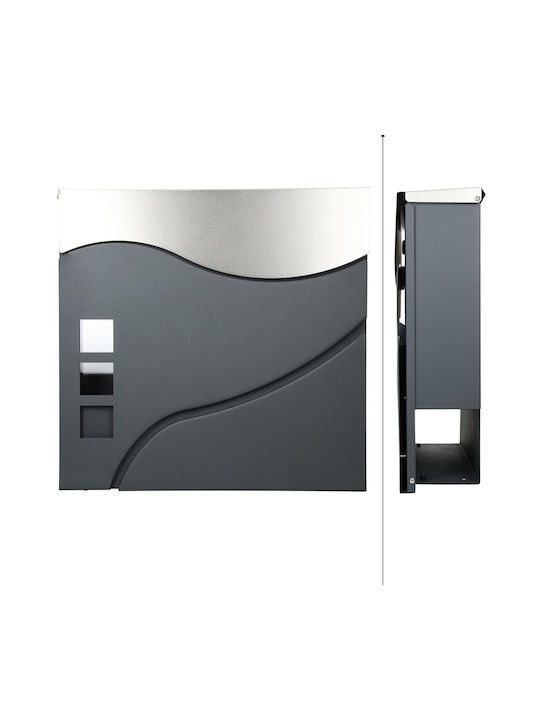 ECD Germany Outdoor Mailbox Inox in Gray Color