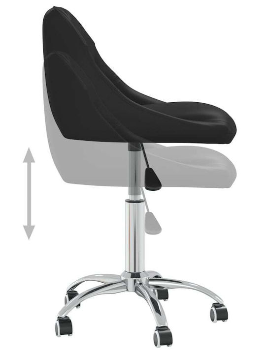 Office Desk Stool with Backrest Black 46x44x67cm