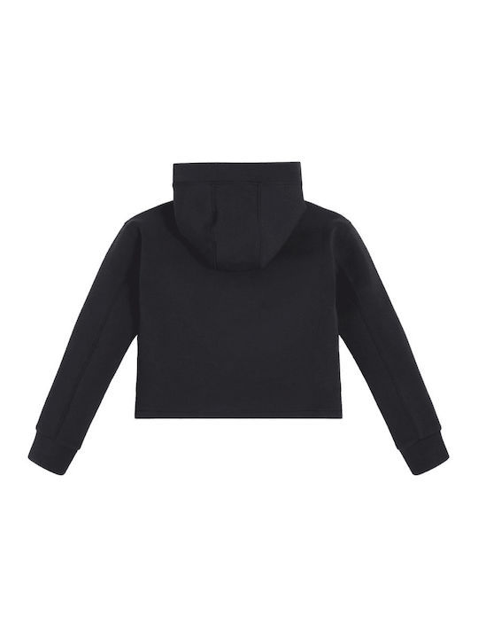 Guess Kids Cropped Sweatshirt with Hood Black