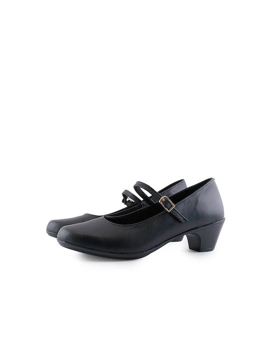 Damkal Black Heels with Strap