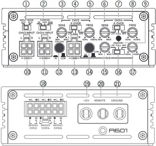 Axton Amplificator Auto 6 canale (Clasa A)
