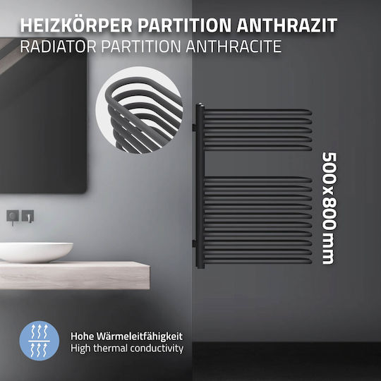 ML-Design Towel Rail Bathroom 800x500 Gray