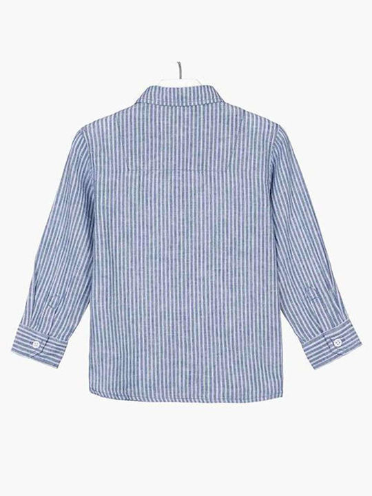 Losan Kids Striped Linen Shirt Light Blue