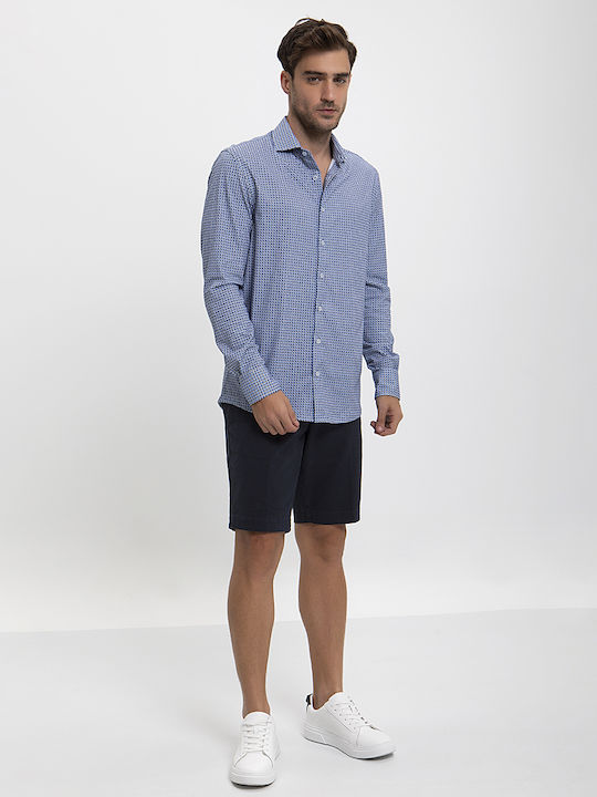 HD x Vardas Shirt with Small Pattern in Sea Blue Hd X Vardas Sea