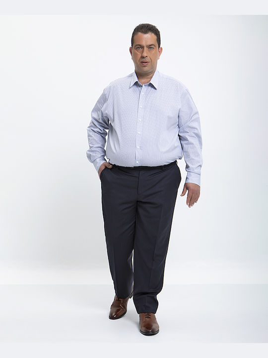 Name PLUS SIZE - Ε-motion Trousers Super 100's Modern Fit in Blue Vardas Blue