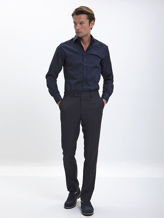 Super 100's Slim Fit-Hose in Blau Donini Blau