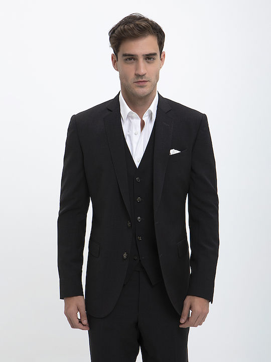 Vardas B-Dynamic, Three-Piece Suit Natural Stretch Vardas Dark Grey