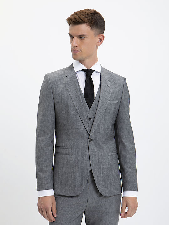 Hugo Boss Men's Suit with Vest Gray