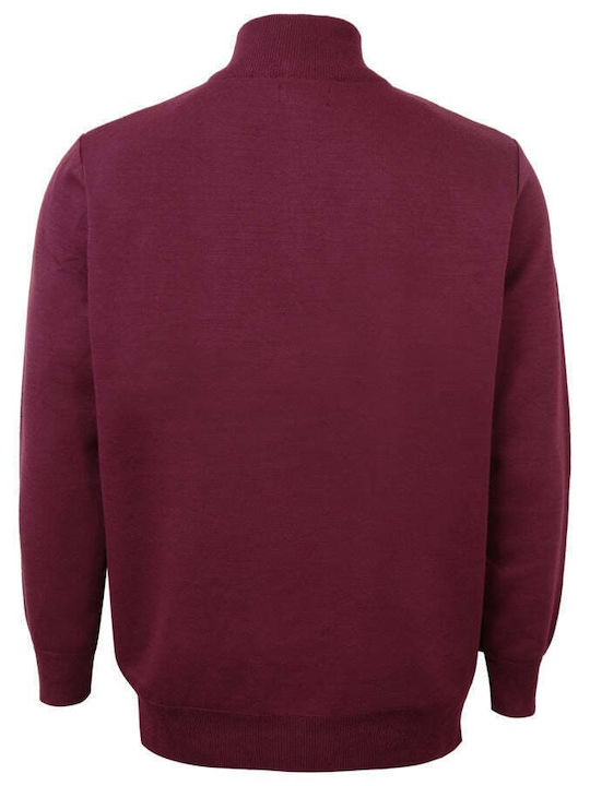 Men's Knitted Polo Blouse "Mouslyx" Lexton - BURGUNDY