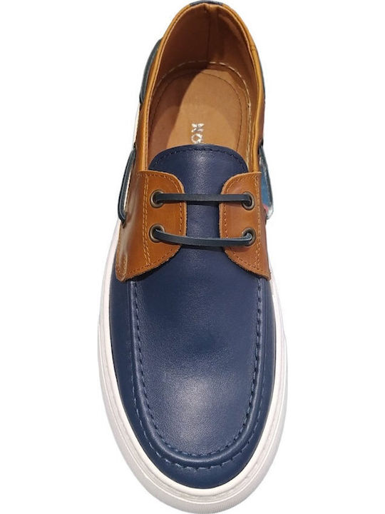 Leder Herren Mokassins in Blau Farbe