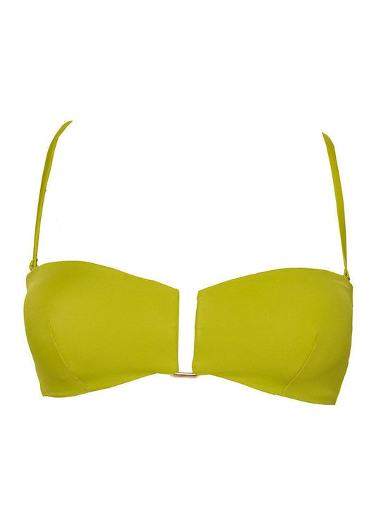 Padded Strapless Bikini with Detachable Straps Green