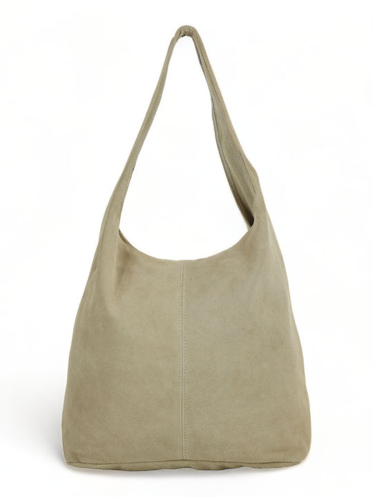 Leather Women's Bag Shoulder Beige