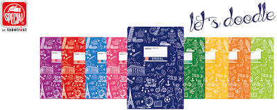 Typotrust Notebook Ruled B5 50 Sheets Special Doodle Blue 1pcs