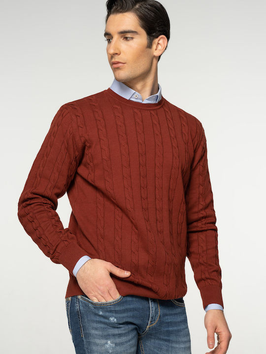 Artisti Italiani Herren Langarm-Pullover Burgundisch