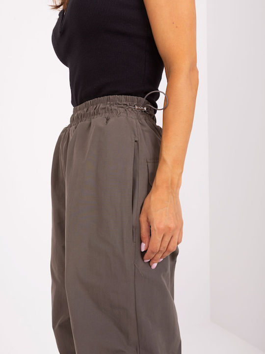 Och Bella Damen Stoff Hose Khaki